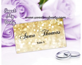 Gold Wedding place cards template,Glitter Wedding Place Card template,Golden Wedding Place Cards template,(008w)